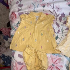 2 Ralph Lauren dresses Light Yellow Polo Dress (2 dresses), 0-3 months EUC